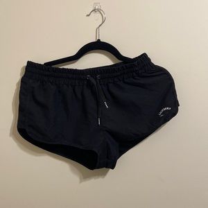Small athletic shorts.